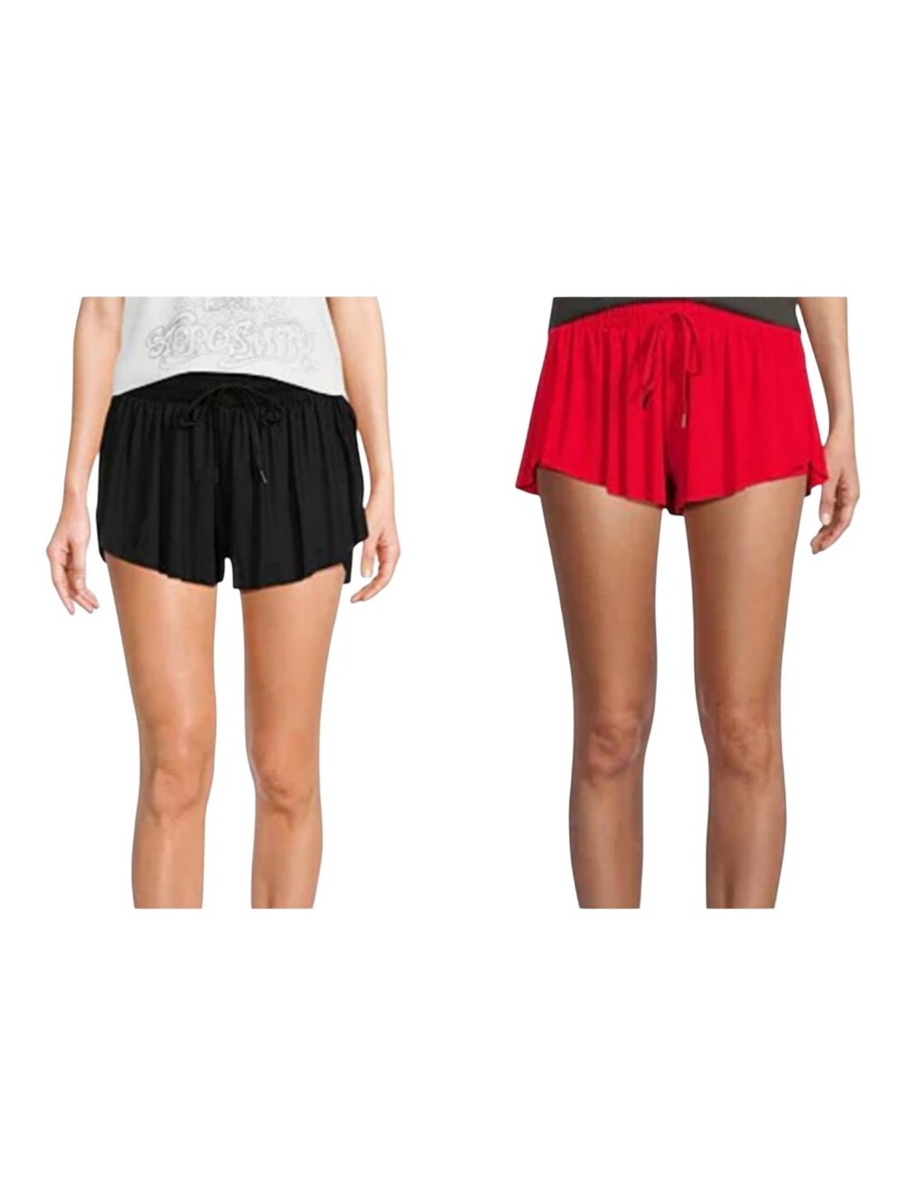 Gianni Bini Nylon Mid Rise Flippy Shorts Two Pairs Red and Black NWT Size Small